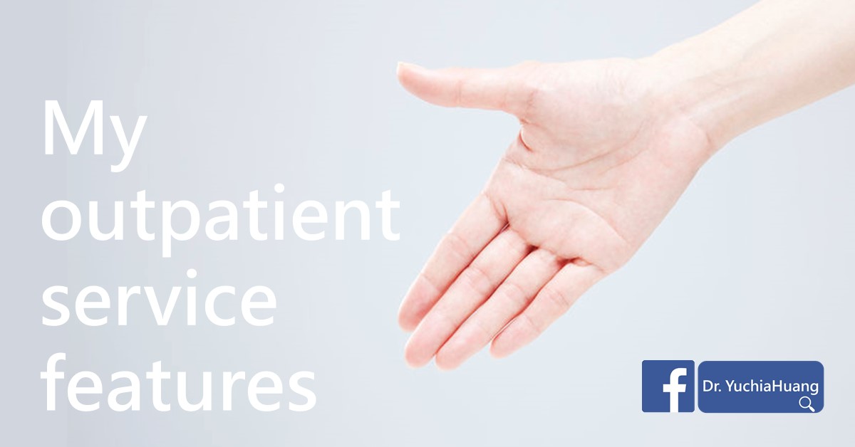 Cover image: “My outpatient service features”, with an open hand